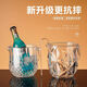 Shimao Acrylic Ice Bucket Ice Bucket Ice Bucket Special Champagne Red Wine Transparent Ice Bucket Home Mini Hotel KTV Bar Diamond Crystal Ice Bucket 1150ML + Ice Clip Diameter 12.8cm Height 14cm