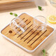 Dry brewing tea table Kungfu bamboo tea tray household small water storage type tea table tea kelp drainage integrated Chunxian tea tray white 36*24cm large size