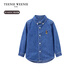 Teenie Weenie Kids 25 spring and summer new style long-sleeved denim shirt for boys and girls, denim color 90 cm