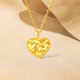 Saturday blessing yellow 18K gold necklace for women, heart-shaped car flower sparkling pendant as a holiday gift for girlfriend, necklace (40+5cm adjustable)