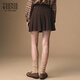 Teenie Weenie Bear Women's Skirt 2025 Autumn New Temperament College Style Simple Embroidered Pleated Skirt Brown Pre-sale M