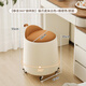 Hangxuan Shijia master bedroom girls makeup stool bedroom dressing table stool rotating makeup chair Italian minimalist round stool light luxury high-end feeling orange + beige fixed style