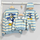 G.duck high-end parent-child clothing for a family of three autumn long-sleeved baby striped street fashion mother-child sweatshirt blue striped sweatshirt 80 baby romper 17--22Jin Jin is equal to 0.5 kg