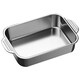 Stainless steel grilled fish plate rectangular household barbecue plate tray square plate grill seafood plate 45*27*7.5CM grilled fish plate deep style with lid