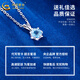 CHINA GOLD PT950 Platinum Star Snowflake Pendant Women's Collarbone Necklace Light Luxury High-end Niche Birthday Gift for Girlfriend Platinum Star Snowflake Pendant About 1.1g Free Silver Chain + Heart-beating Gift Box