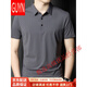 
GUYN summer ice silk cool short-sleeved T-shirt men's markless and non-iron vertical stripes business casual men's POLO shirt 6996 gray 6996 gray M 165//105
