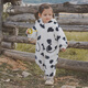 Guiqi Bear Milk Velvet Infant Antibacterial Warm Jumpsuit Baby Hooded Cotton Anti-static Romper for Winter