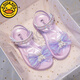 G.duck little yellow duck girls princess sandals 2025 summer new soft-soled crystal shoes girls non-slip children's shoes children's fashion 2723 purple 34 shoe inner length about 21.3cm