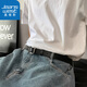 Jeanswest simple style square buckle belt unisex wide belt female Chic student Korean fashion ins belt versatile black