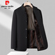 Pierre Cardin winter thickened velvet stand-up collar tunic jacket for men middle-aged dad business executive cotton jacket men black XL 180
