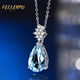 Feilepu Aquamarine Necklace for Women Platinum Water Drop Pendant Light Luxurious and High-Class Clavicle Chain Birthday Memorial Gift for Girlfriend Platinum Aquamarine Water Drop Necklace