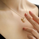 Lanlian Fubao deep ocean gold bead necklace pendant for women 18k gold gourd design as a birthday gift for girlfriend 11-12mm