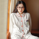 First search for new couples pure cotton brushed velvet pajamas simple striped men's high-end cartoon girl long-sleeved home clothes white women's L