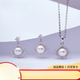Authentic Pearl Pendant Earrings Set Affordable High-Light Freshwater Pearl Necklace S925 Silver Exquisite Stud Earrings 78mm Silver Style Pendant + S925 Silver Chain