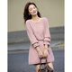 Demana sheep wool autumn style one-line neck sweater adjustable acrylic bead belt sweater top