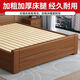 Jingxi solid wood bed 1.5m 1.8m new Chinese double bed walnut color wood bed master bedroom home modern simple single walnut color bed 1.5m*2m frame structure