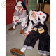 Gukoo couples pajamas winter Snoopy joint new coral velvet warm women's home wear jumpsuit men's pajamas D Yashi white L