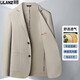 Lilang linen casual suit men's spring thin cotton and linen suit jacket white spring and summer top single piece light gray light gray 2XL 185/