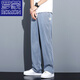 罗蒙（ROMON）夏装透气舒适牛仔裤男士宽松直筒休闲阔腿裤男潮牌冰丝轻薄九分裤 1048蓝色 夏季 薄款 M 100-115斤