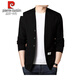 Pierre Cardin Machine Washable 100% Wool Sweater Knitted Cardigan Sweater Men's 2025 Spring and Autumn Casual Fashion High-End Jacket K1610-Black XL 175 Recommended 140-155Jin Jin equals 0.5kg