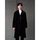 GXG Men's Custom-woven Tencel Wool Double-breasted Classic Peaked Collar Long Coat 25th Winter New Product Black (Including Down) L
