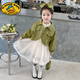 G.duck Girls' Western-style Autumn Dress Set 2025 New Children's Fashionable Princess Dress Baby Girl Spring and Autumn Dress Trendy Brown 120 cm
