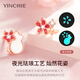 Gin Qianhui 999 sterling silver cat earrings for women peach blossom earrings fashion accessories Valentine's Day birthday gift for girlfriend and best friend