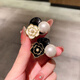 Xiao Panda 2025 New Retro Camellia Pearl Mini Small Clip Female Bangs Broken Hair Clip Princess Hair Card Headdress White Camellia + Pearl Pair
