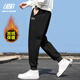 Skechers velvet sweatpants for men 2025 autumn and winter new loose warm trousers knitted leggings sweatpants casual trousers for men M154-0018 carbon black plus velvet L /175