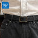 Jeanswest simple style square buckle belt unisex wide belt female Chic student Korean fashion ins belt versatile black