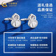 China Gold PT950 Platinum Gourd Earrings Women's Earrings Premium Valentine's Day Birthday Gift for Girlfriend and Wife Platinum Gourd Earrings About 1.4g Zhongjin Gift Box
