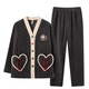 Fenton Pajamas Women's Anti-static Thickened Double-sided Velvet 25th Autumn and Winter New V-neck Cardigan Women's Warm Home Clothing Set