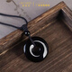 Yavanni Natural Obsidian Peace Buckle Pixiu Pendant Women's Crystal Jade Necklace Pendant Men's Zodiac Year Chinese Valentine's Day Gift Obsidian Peace Buckle 30mm