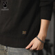 Playboy (PLAYBOY) American retro knitted sweater for men in autumn and winter thickened warm henley sweater lazy style vertical pullover bottoming shirt black S 90-110Jin Jin equals 0.5 kg