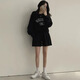 S.SOFEA长袖短裤套装女加大码棉夏季休闲运动服字母潮牌外穿春秋 15828套装 粉红色 M