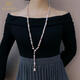 Disha designed natural strong light mixed color pearl baroque style sweater chain pendant mixed color 7-8MM pearls 90cm