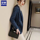Luo Meng 2025 Spring and Autumn New Style Waist Fit Suit Jacket Design Niche Slim Casual Suit Women's Fashion Blue-1 234 Styles L Recommendation 85-100Jin Jin is equal to 0.5 kg