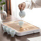 Dry brewing tea table Kungfu bamboo tea tray household small water storage type tea table tea kelp drainage integrated Chunxian tea tray white 36*24cm large size