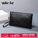 Walker Shop Herren Clutch Bag Handtasche 2025 Neue Herrenbeutel echte Leder -Herrenhandtasche weiche Lederumschlagbeutel Business Casual Leder Schwarz klein (25 cm*15 cm)