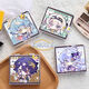 Lanxuanwu Robin brach mit Eisenstern Eisen Sonntag peripherer Mirror Süßes Schüler Make-up-Geschenk Schlafsaal Doppelseitiger Mini Mirror Serie-L14381 Square Mirror