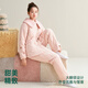Anzhiban Huge Warm Three-layer Padded Thickened Pajamas for Couples Winter 2025 Extra Thick Winter Style Can be Weared Outside Home Clothes Light Bean Paste Women XL