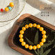 Zangyange beeswax bracelets made of Russian material for women, natural amber chicken fat yellow bracelet, crystal yellow beads for men, chicken fat yellow 8mm Russian material beeswax (18-19cm hand circumference)