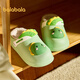Balabala children's shoes children's slippers plus velvet indoor home shoes boys and girls animal shoes autumn and winter green tone 00344 24 (inner length 16cm recommended foot length 15cm)