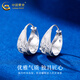 CHINA GOLD PT950 platinum rosette earrings women's high-end earrings Valentine's Day birthday gift for girlfriend and wife Platinum rosette earrings about 2.4g