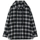 CHIC VEN 2025 Autumn and Winter Cotton Brushed Feel Versatile Hooded Plaid Shirt Lazy Feeling Long Sleeve Shirt Women chicven navy plaid S (43-58kg)