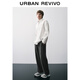 UR new autumn men's interesting pattern super loose long-sleeved cardigan shirt UMV250067 original white 2XL L (XL-)