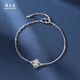 Chow Tai Sang platinum bracelet PT950 lucky four-leaf clover adjustable car flower bracelet birthday gift for girlfriend Platinum four-leaf clover bracelet (chain length about 16cm) 2.80g