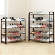 Fat Donglai quality multi-layer home shoe cabinet for rent in dormitory simple shoe rack student door space saving multi-functional elegant black three layers long 43cm