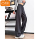 Cotton American Enge Version Straight Casual Hosen für Frauen 2025 Neue Frühlings- und Herbst-kleine Mode-Bananen-Sport-Joggingpants 212 Thread White [regelmäßig hohe Qualität 27,5] L 100-120jin [Jin ist 0,5 kg]