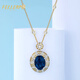 Philop Necklace Women's Topaz Pendant Gypsophila Pendant High-end Jewelry Valentine's Day Birthday Gift for Girlfriend and Wife 12 Carat London Blue Topaz + Gypsophila Chain